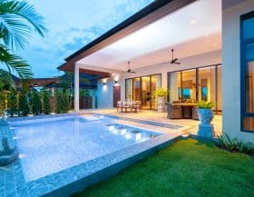 Modern Design Tropical Pool Villa For Sale Hua Hin Panorama Black Mountain